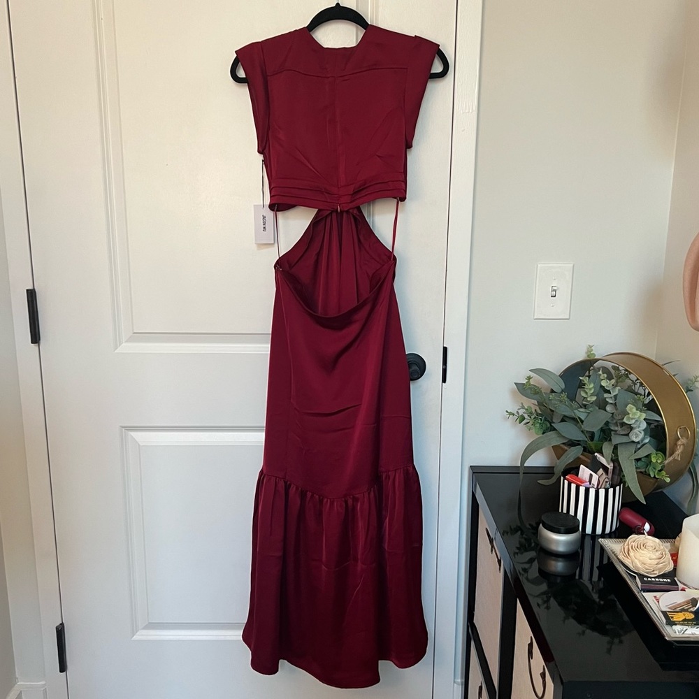 NWT Jason Wu Maroon Holiday Dress with Cut Outs - Picture 2 of 7